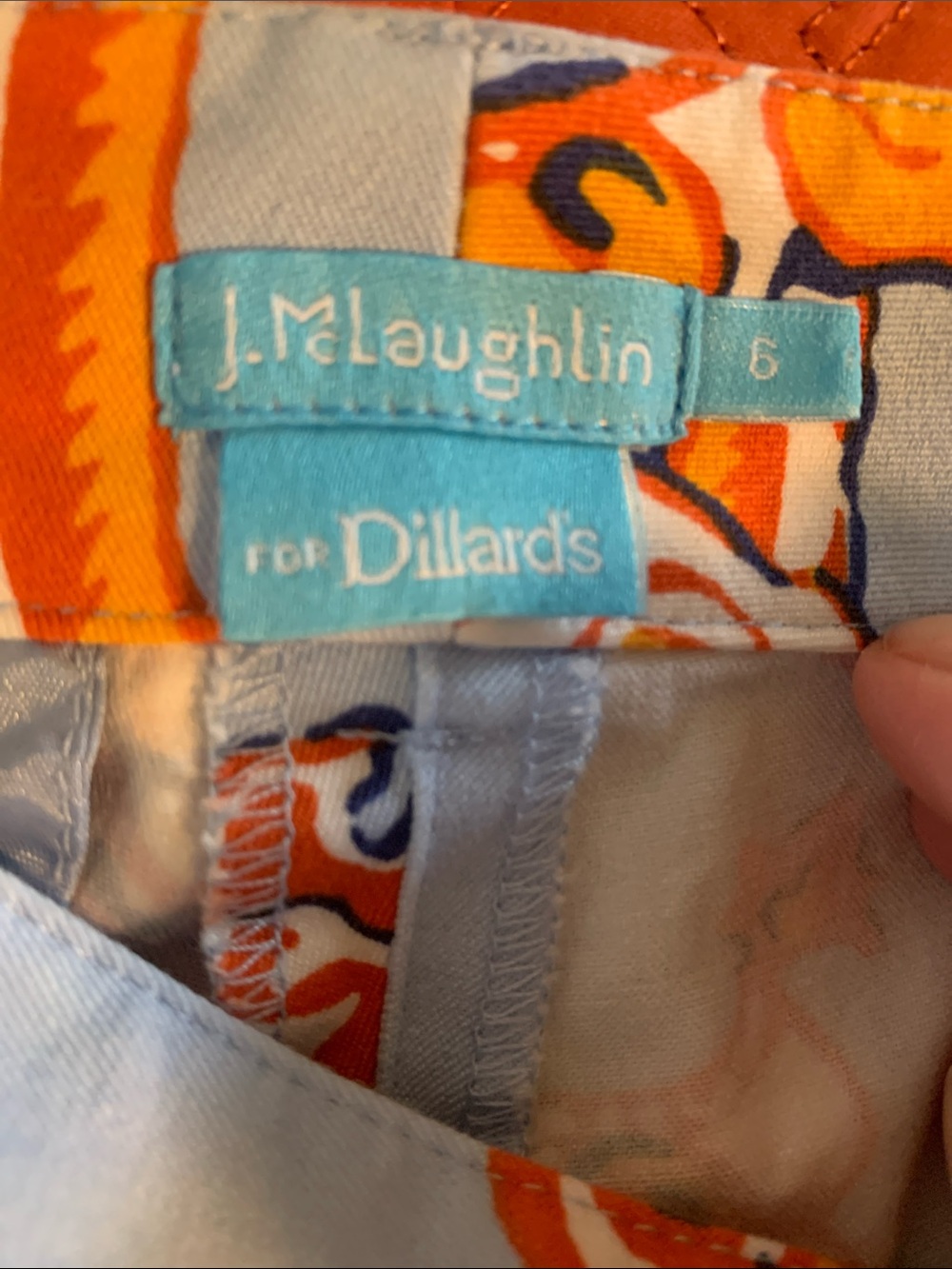 J. McLaughlin for Dillard’s Light Blue Paisley Shorts - Picture 6 of 7